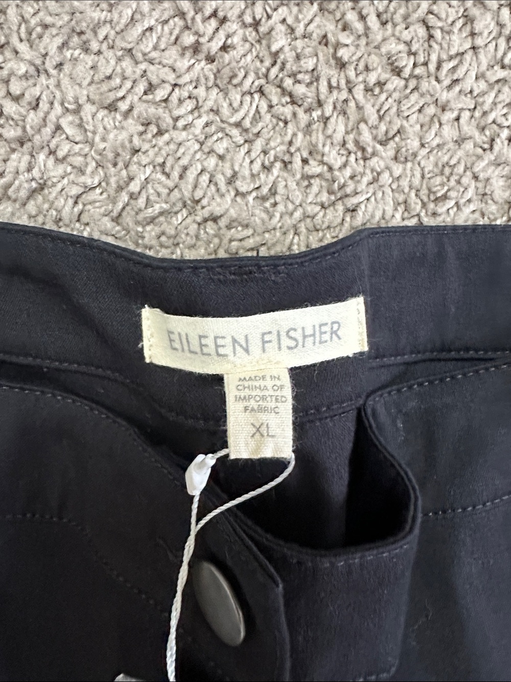 NWT Eileen Fisher ORGANIC COTTON BLACK SLIM ANKLE PANT - Picture 7 of 11
